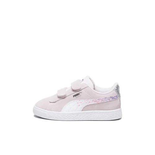 PUMA Suede Classic Детские Скейтбординги Низкий Топ Розовый Белый Для Детей Дошкольный