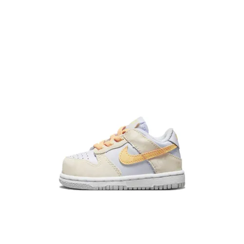 nike Dunk Anti KICK и устойчивая к истиранию низкая обувь для малышей белая и оранжевая для младенцев и малышей