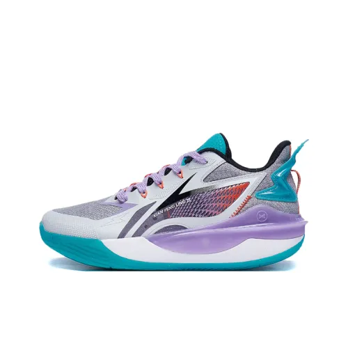 LINING YOUNG Pioneer Spirit TEAM3,0 V2 LINING Cloud Технология Низкий Топ Детские Баскетбольные Кроссовки Серый Подростки