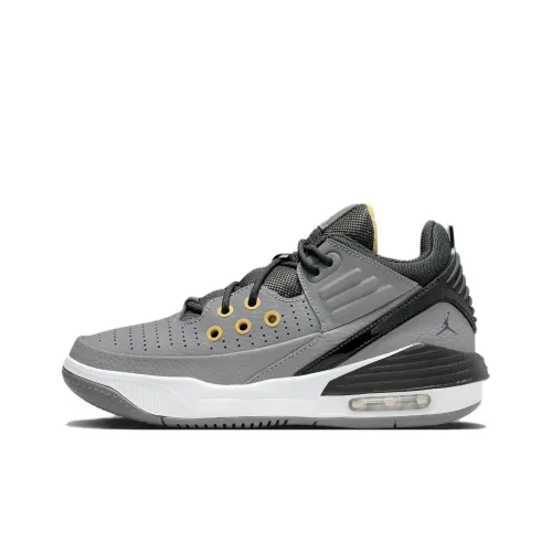Jordan Max Aura 5 Противоскользящие амортизаторы Низкий топ Детские баскетбольные кроссовки Серый Подростки
