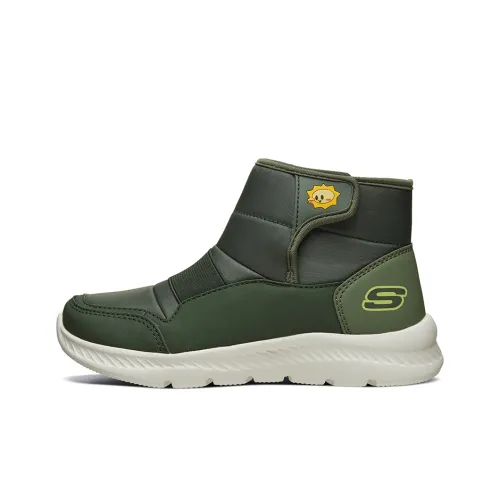 Сноубутсы Skechers Kids оливково-зеленого цвета для школьного возраста