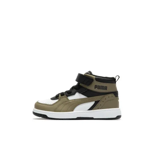 PUMA REBOUND Series Детские Скейтбординги MID Топ Черный Зеленый Пре-Школа