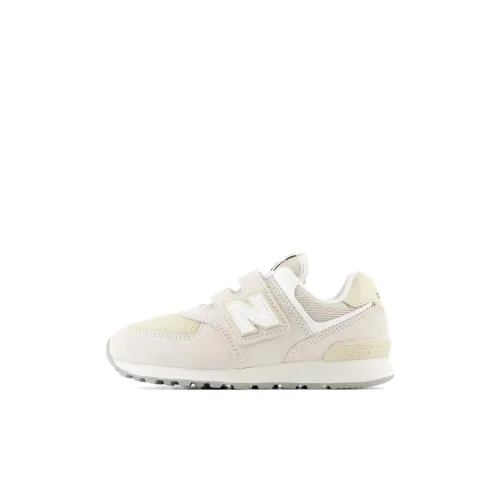 New Balance NB 574 Детские беговые кроссовки Низкий топ Серый Белый/Светлый Бежевый Kids