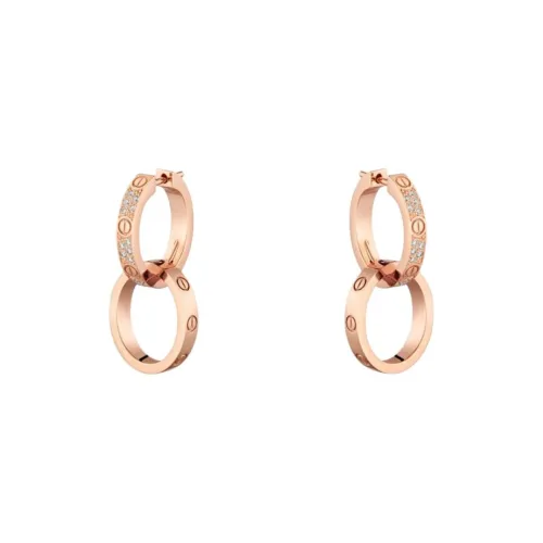 Серьги Cartier с алмазами женские розовое золото