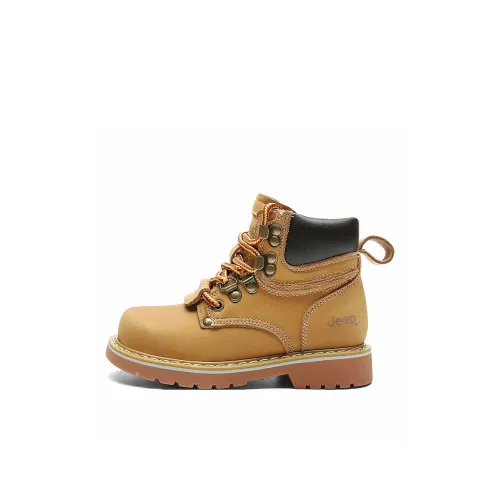 JEEP Устойчивые к истиранию Низкие детские ботинки Земляной желтый для малыша