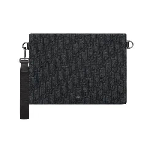 DIOR OBLIQUE Принт Жаккардовая ткань клатч мужской черный