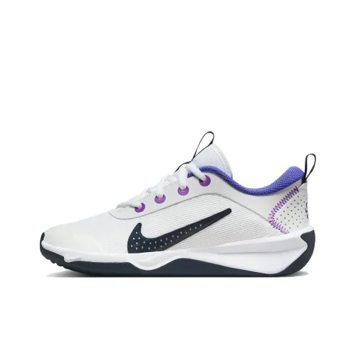 Nike Omni MULTI Корт MULTI Корт Устойчивый к истиранию Низкий Топ KIDS Lifestyle Shoes Белый Синий