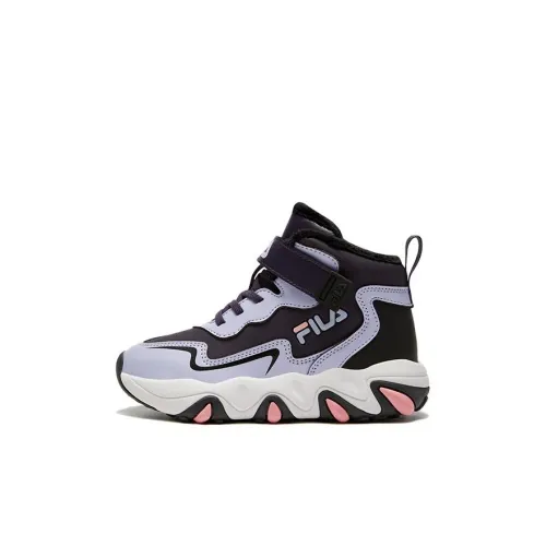 FILA KIDS Устойчивые к истиранию Дышащие Высокие Кроссовки для Беговых Занятий для Детей Темно-фиолетовый Вереск Возраст 3-7 лет