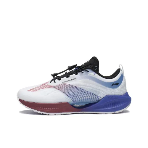 LINING YOUNG Super Light 19 Дышащий и Устойчивый Низкий Топ Детские Беговые Кроссовки Синие Белые Подростковые