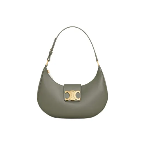 CELINE AVA Телячья кожа Сумка через плечо средний размер женский осенний зеленый