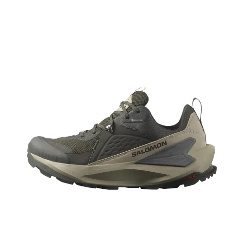 SALOMON Elixir Slip-Resistant Waterproof Low-Top Hiking Shoes Men's Green SALOMON Elixir Слип-Резистентный Водонепроницаемый Низкий Топ Походная Обувь Мужская Зеленая