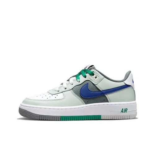 Nike Air Force 1 Устойчивый к истиранию Низкий Топ Детский Скейтбординг Белый Зеленый