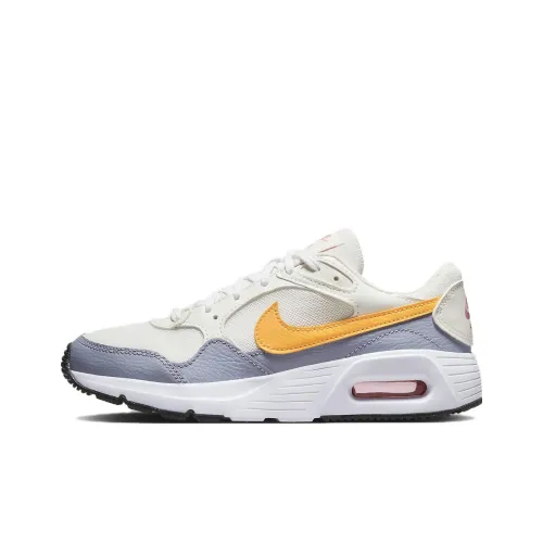Nike Air Max SC Устойчивый к истиранию Амортизация Дышащий Низкий Топ Детские Беговые Кроссовки Белый Серый Подростки