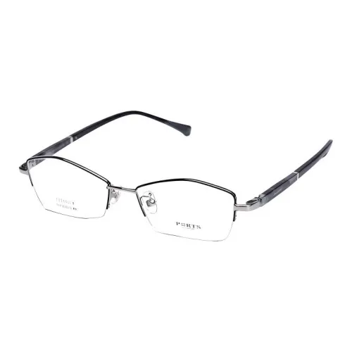 PORTS Чистый титан Нерегулярная форма Оправы для очков Женские Черный серебристый