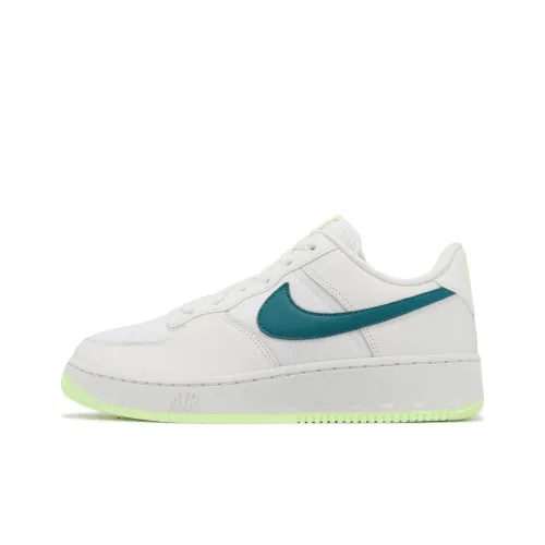 Nike Air Force 1 Low Топ Детские Скейтбординги Бело-зеленый Подростки
