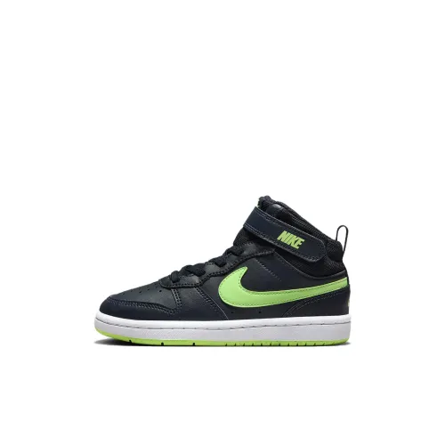 nike Court Borough MID 2 Устойчивый к истиранию MID Топ Детские Скейтбординги Черный Зеленый Children Возраст 3-7 лет