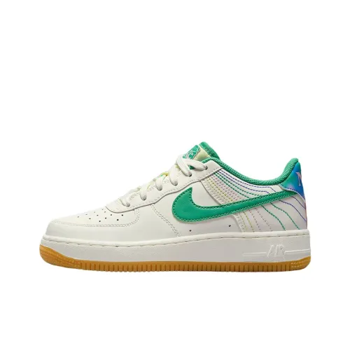 Nike Air Force 1 Low Abrasion Resistant Низкий Топ Детские Скейтбординги Белый Зеленый