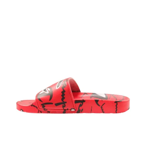 Чемпион Ipo Slide WARPED Слайды противоскользящие устойчивые к истиранию детские домашние тапочки красный черный подростки