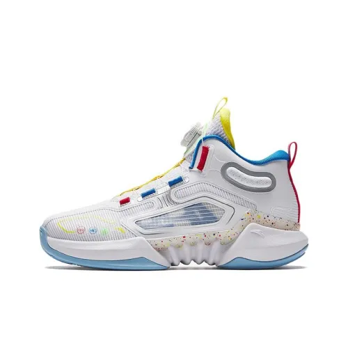 Antakids Акулий зуб Slip-resistant Abrasion-resistant Низкий топ Детские баскетбольные кроссовки Белый