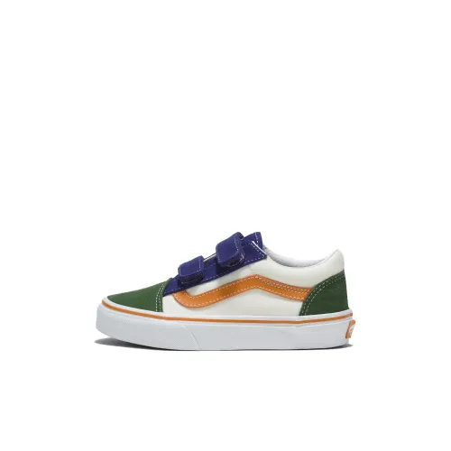 Vans Old Skool V Детские Скейтбординги Низкие Топы Белый Зеленый Для Детей Дошкольный