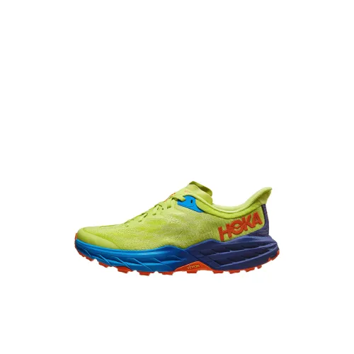HOKA ONE ONE Speedgoat 5 Детские беговые кроссовки Низкий топ Желтый Синий Kids