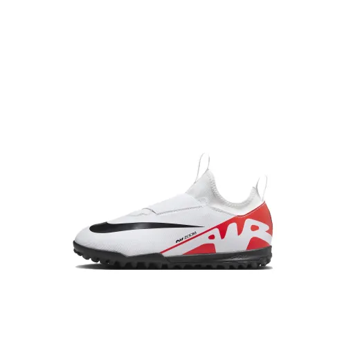 nike Mercurial Vapor 15 Противоскользящие Анти-KICK Низкие Детские Футбольные Бутсы Белый Черный Детский