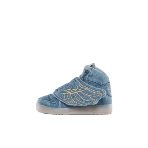Adidas Originals JEREMY SCOTT Дышащий MID Топ Обувь для малышей Синий Infant And Toddler