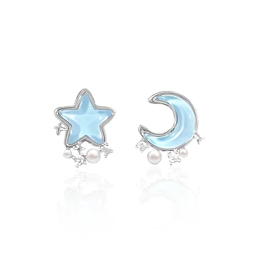 ZANC Серебро S925 Стержень Серьги-гвоздики Женские