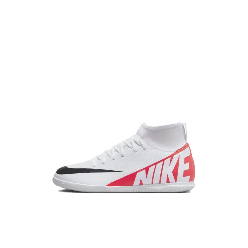 nike Jr. Mercurial Superfly 9 Club Slip-Resistant MID Детские футбольные бутсы Белый Красный Черный Детский