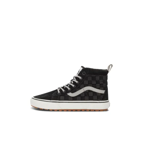 Vans SK8 HI MTE 1 Высокий Топ Детские Скейтбординги Черный Серый Шахматный Узор Дети Возрастом 3-7 Лет