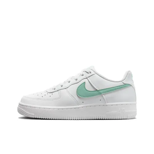 Nike Air Force 1 Устойчивый к истиранию Дышащий Низкий Топ Детский Скейтбординг Белый Зеленый