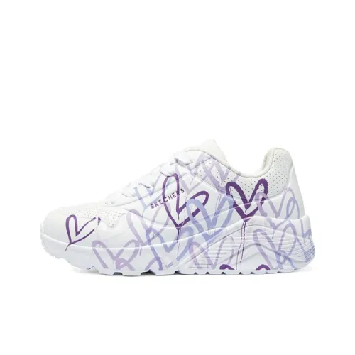 Skechers Kids Casual Low Top Белый Фиолетовый Школьный
