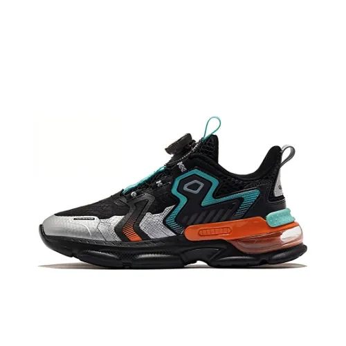 QIAODAN Slip-resistant Abrasion-resistant Kids Lifestyle Shoes Black Orange Teenagers QIAODAN Противоскользящие Износостойкие Детские Лайфстайл Обувь Черный Оранжевый Подростки