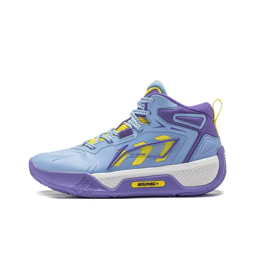 LINING YOUNG Sky Shadow V1 Детские баскетбольные кроссовки Низкий Топ Новый Аврора Синий/Цветочный Дизайн Basket Фиолетовый Унисекс