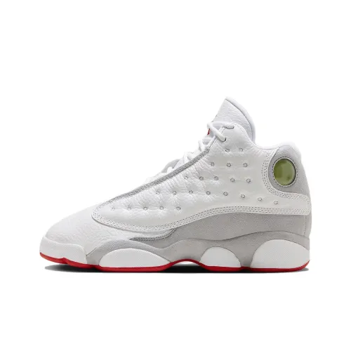 Jordan Air Jordan 13 Детские баскетбольные кроссовки MID Топ Белый/Волчий серый/Настоящий красный Унисекс