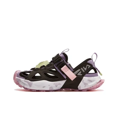 FILA KIDS Promenade Slip-resistant и Breathable Детские Сандалии Черные Фиолетовые