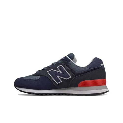 New Balance NB 574 Дышащие Низкие Кроссовки для Бега Унисекс Синие Красные D Ширина