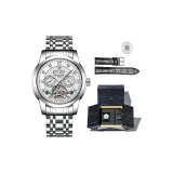 Стальной ремешок с белым циферблатом [Модная игрушка Коробка]