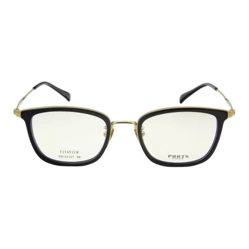 PORTS Титан Прямоугольные Оправы для Очков Унисекс Черные