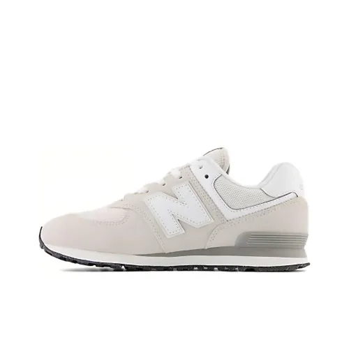 New Balance NB 574 Series Детская беговая обувь Низкий топ Белый Школьный возраст