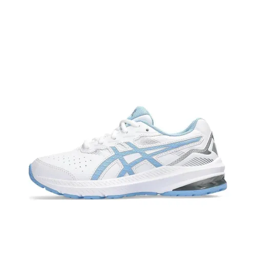 Asics GT 1000 Кожа 2 Устойчивый к истиранию Дышащий Низкий Топ Детские Беговые Кроссовки Белый Синий Подростки