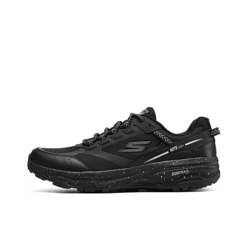 Skechers Go Run Lite Амортизация Износостойкие Низкие Кроссовки для Бега Мужские Чисто Черные