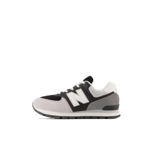 New Balance NB 574 Амортизация Износостойкий Низкий Топ Детская Беговая Обувь Серый Белый Детский