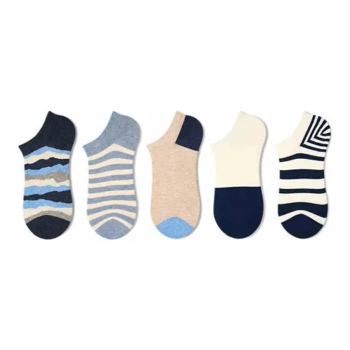 PRIMEET No Show Носки Унисекс 5 пар Полосатые