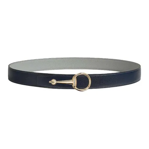 HERMES Телячья кожа Кожаные ремни Женские Синий Ширина 3,2CM