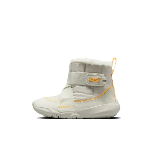 NIKE Flex Advance Детские утепленные сапоги Белый и оранжевый Для дошкольников