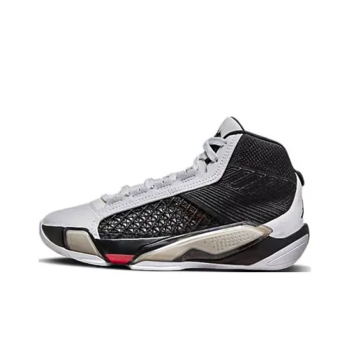 Jordan Air Джордан 38 Амортизаторы Устойчивые к износу Нижняя юбка Устойчивая к истиранию MID Топ Детские Баскетбольные кроссовки Черно-белая панда