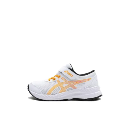 Asics Гель Contend 8 Износостойкий и Легкий Низкий Топ Детская Беговая Обувь Оранжевый Белый Детский