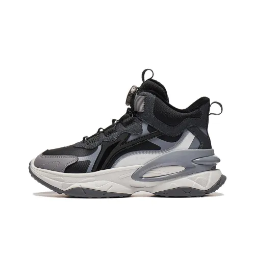 LINING YOUNG Fireworks 2,0 V2 High Топ Kids Lifestyle Shoes Черный Морозно-серый Подростки