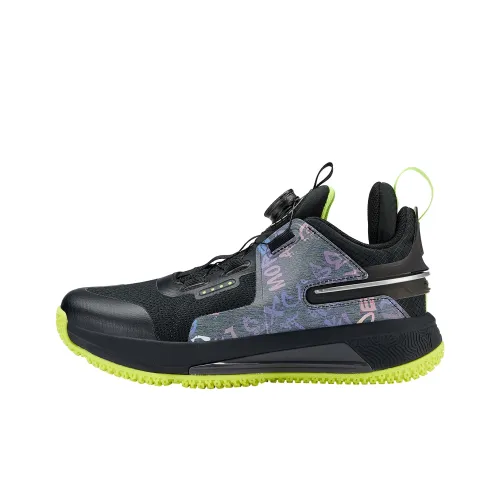 PEAK Flash 4 MID Топ Детские Баскетбольные Кроссовки Черный Зеленый Подростки